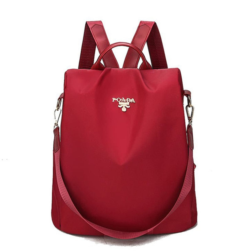 Sac à Dos Convertible Bandoulière Femme Rouge  