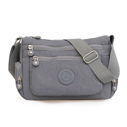 Sac Bandoulière Femme Nylon Imperméable Gris  