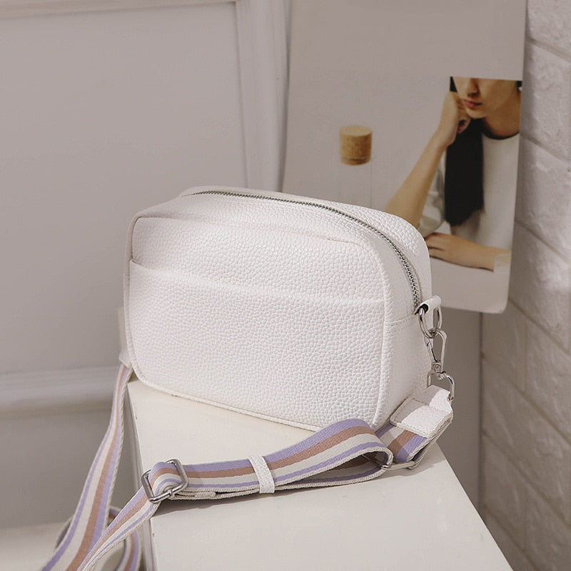 Sac à Main Bandoulière Beige Clair Blanc  