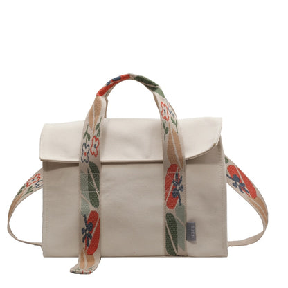 Sac Besace Toile Femme Beige coloré 31x24x16cm 