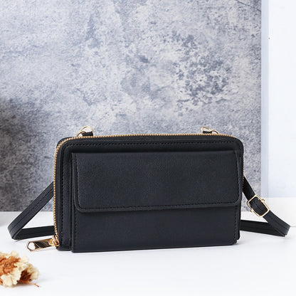 Pochette Cuir Bandoulière Femme Noir  