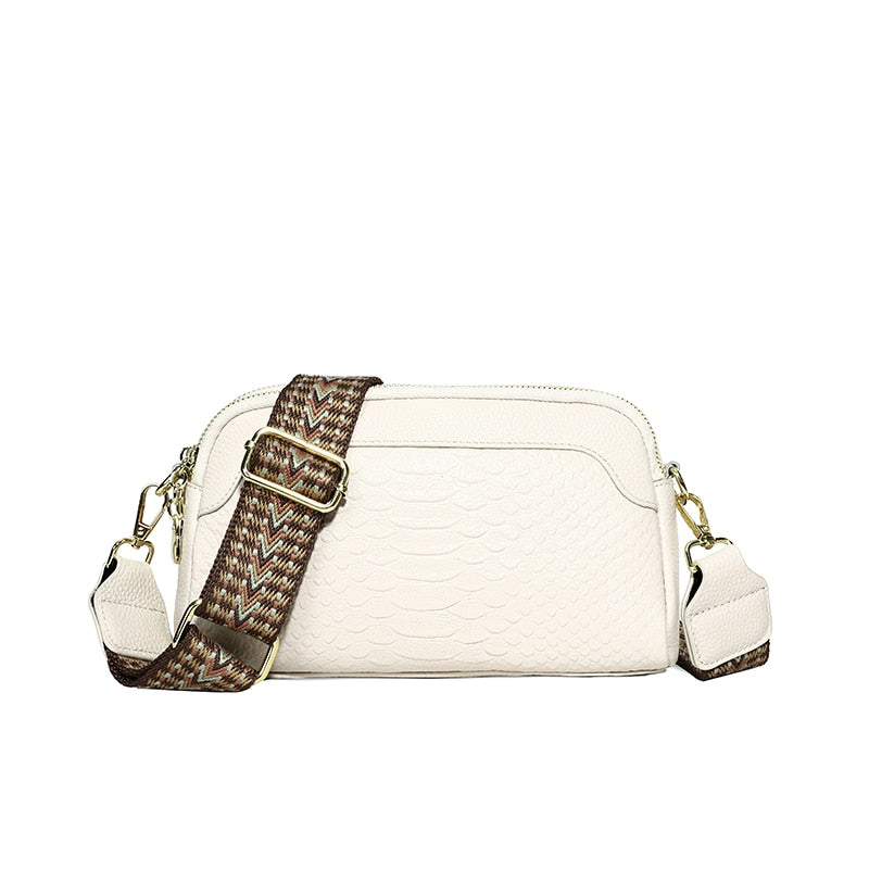 Sac Bandoulière Épaisse Beige 23cm 7cm 14cm 