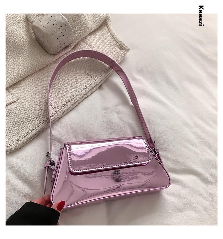 Sac à Bandoulière Vernis Noir Violet  