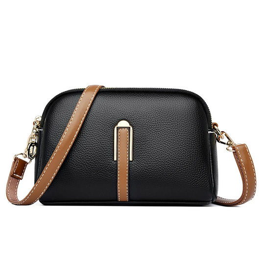 Sac Besace Cuir Femme Noir  