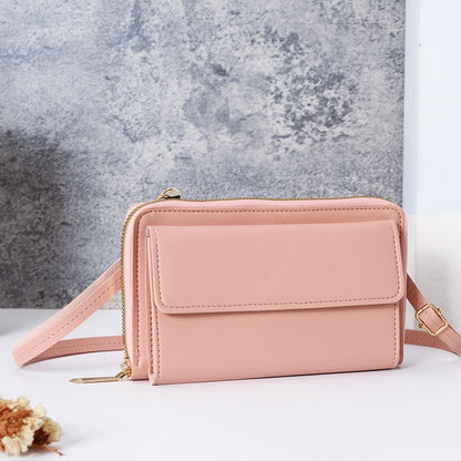 Pochette Cuir Bandoulière Femme Rose  