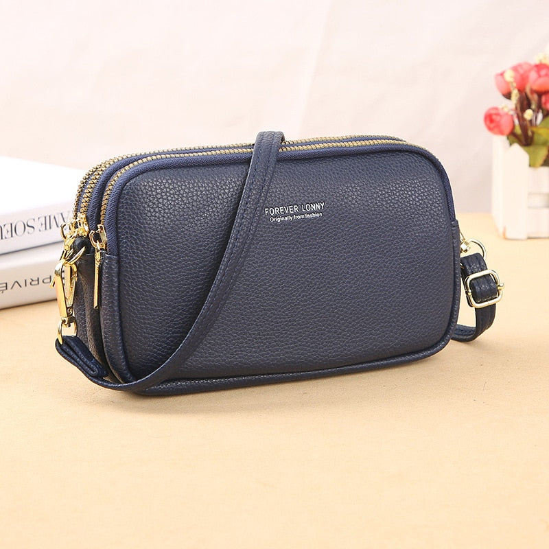 Sac Bandoulière Rectangulaire Femme Bleu foncé  