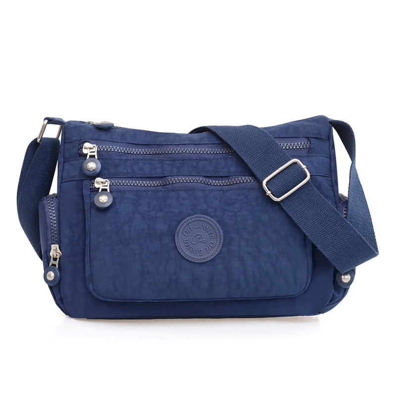 Sac Bandoulière Femme Nylon Imperméable Bleu foncé  